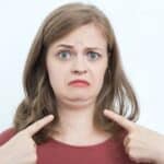 Caucasian girl with double chin