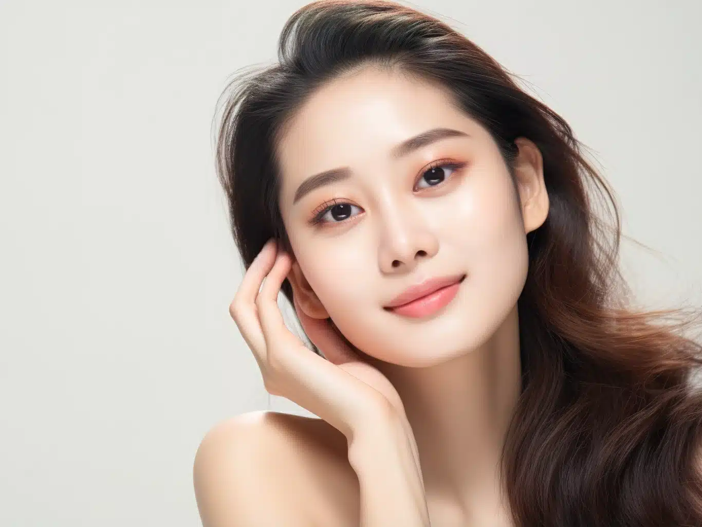 beautiful young asian woman with clean fresh skin